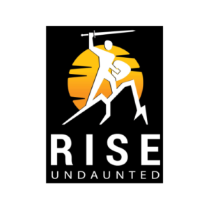 A logo of rise undaunted