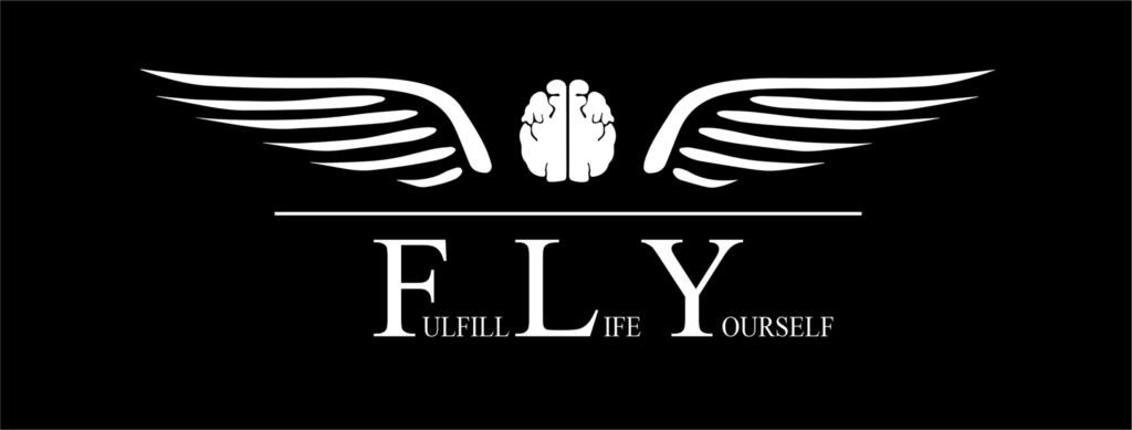 A black and white logo of the word fly.